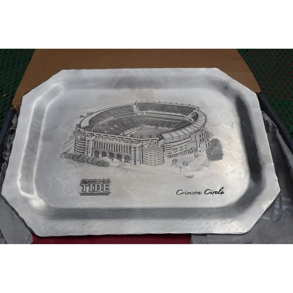 Vintage Wendell August Hammered Aluminum Tray Bryant Denney Stadium